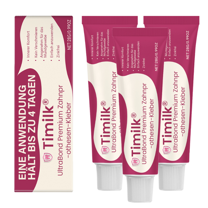 Timilk® UltraBond Premium Denture Adhesive 🔥 FDA Certified (Clinically Proven 4-Day Hold for Secure, Comfortable & Zinc-Free Denture Fit 🦷)