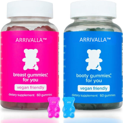 Arrivalla™ Top & Peach Support Combo Pack Gummies for Women | 9 Herbal Extracts Including Fenugreek, Maca & Fennel | Essential Vitamins | Berry Flavor | 2-Pack (120 Gummies)