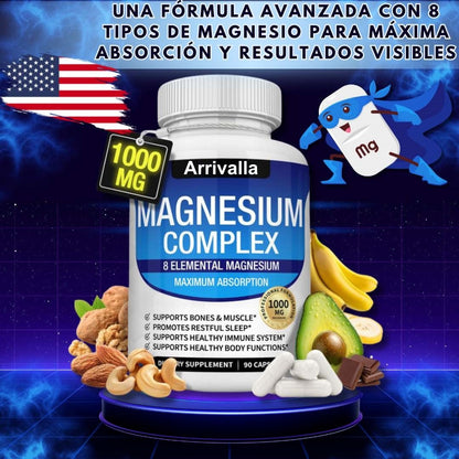 ✨Suplemento Complejo de Magnesio, 8 TIPOS de Magnesio en una sola cápsula
