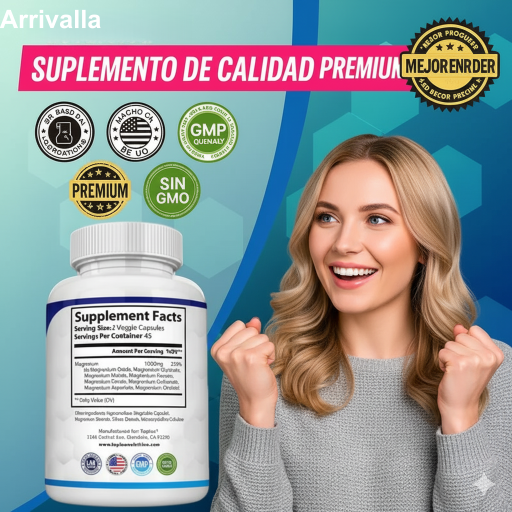 Complejo de Magnesio 8 en 1 Premium – 8 tipos de magnesio en una sola cápsula