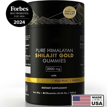 [🔥Last day for 75%OFF] Pure Himalayan Shilajit Gummies Gold 100% Natural & Organic 60 Gummies